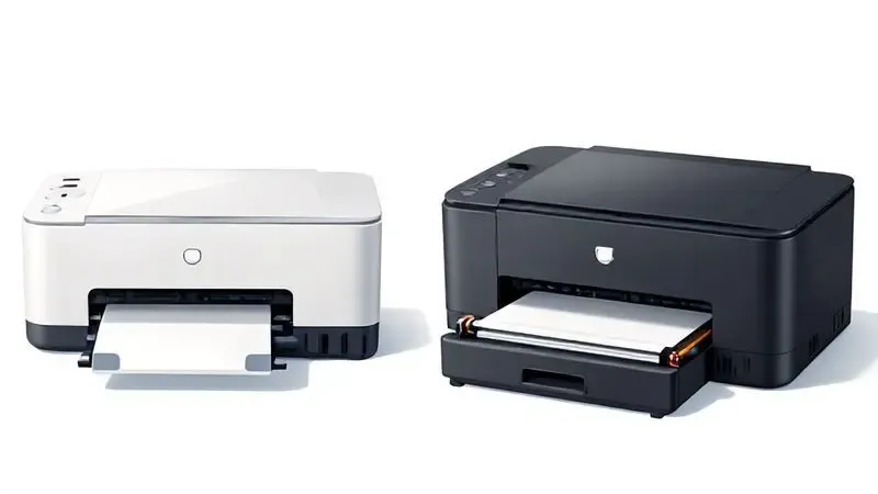 Ilustração comparativa entre sistema de tinta contínua e cartuchos tradicionais de impressora