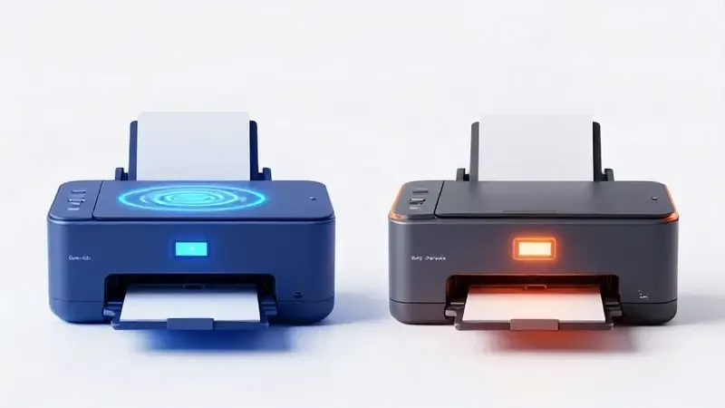 Ilustração conceitual comparando reset completo e parcial de impressoras