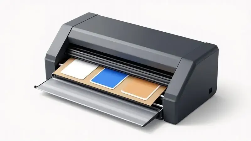 Transferência térmica aplicada em diferentes materiais como plástico, cartão e etiquetas