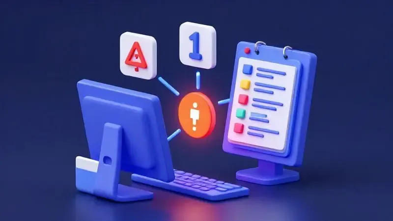 Ilustração conceitual de troubleshooting e soluções para problemas de conexão de impressora