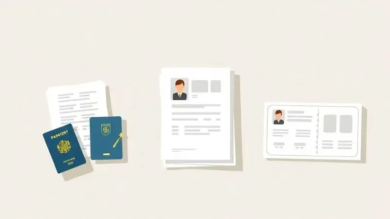 Conceito visual de documentos e passaportes que exigem foto 3x4 para processos formais