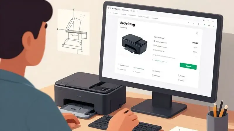 Ilustração digital de verificação de compatibilidade duplex em software de configuração de impressora