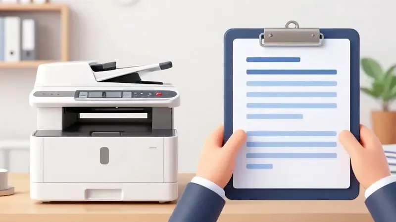 Comparação visual entre xerox digital tradicional e cópia digital moderna em ambiente de escritório